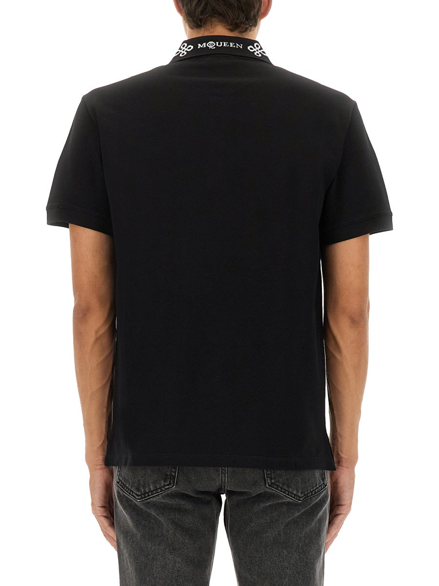 Alexander Mcqueen Men Polo Shirt With Logo On The Collar ALEXANDER MCQUEEN