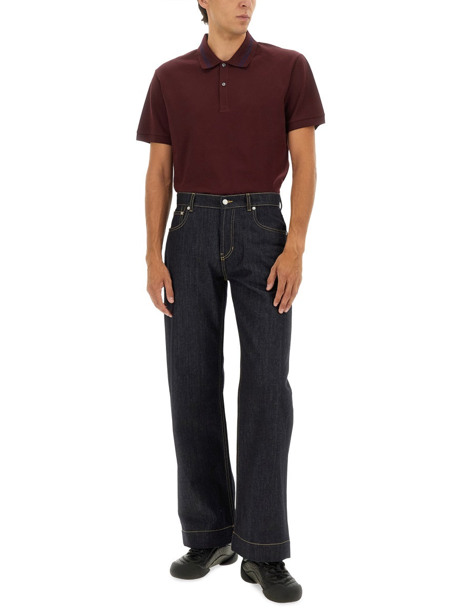 Alexander Mcqueen Men Polo Shirt With Logo On The Collar ALEXANDER MCQUEEN