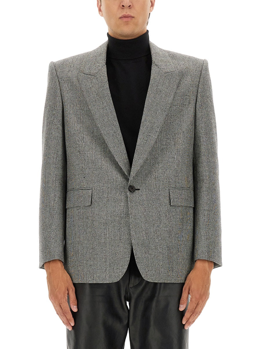 Saint Laurent Men Single-Breasted Wool Flannel Jacket SAINT LAURENT
