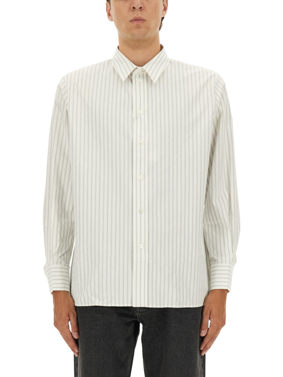 Saint Laurent Men Cassandre Striped Shirt SAINT LAURENT