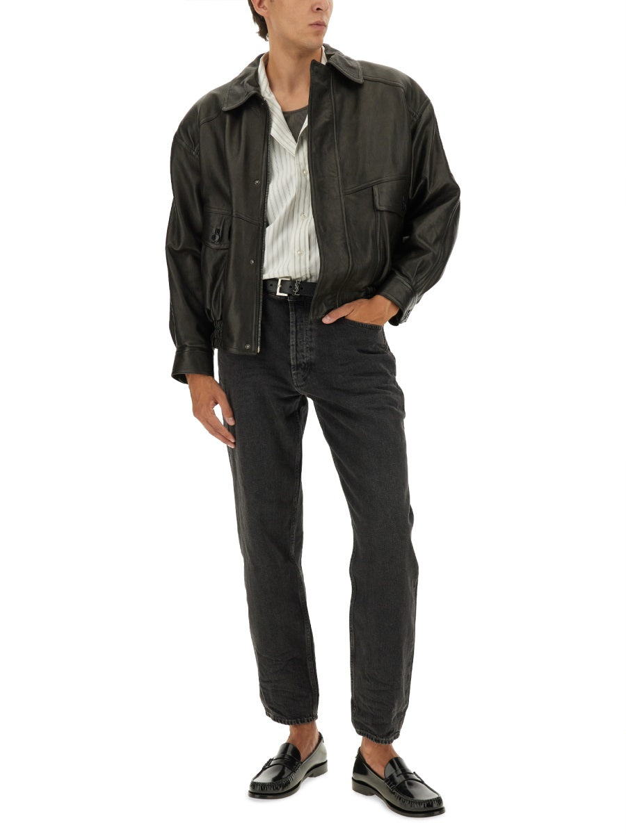 Saint Laurent Men Cassandre Striped Shirt SAINT LAURENT