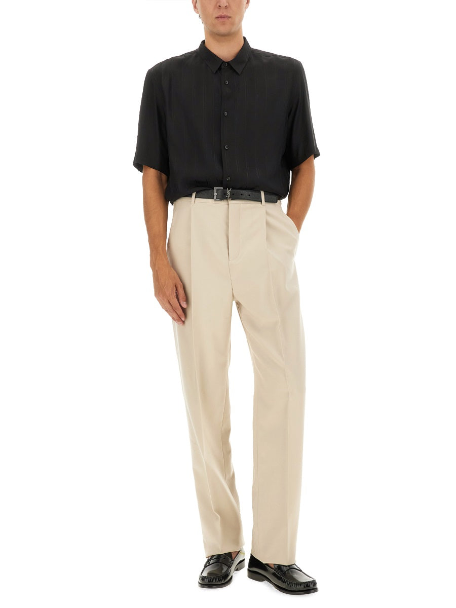Saint Laurent Men Cassandre Striped Shirt SAINT LAURENT