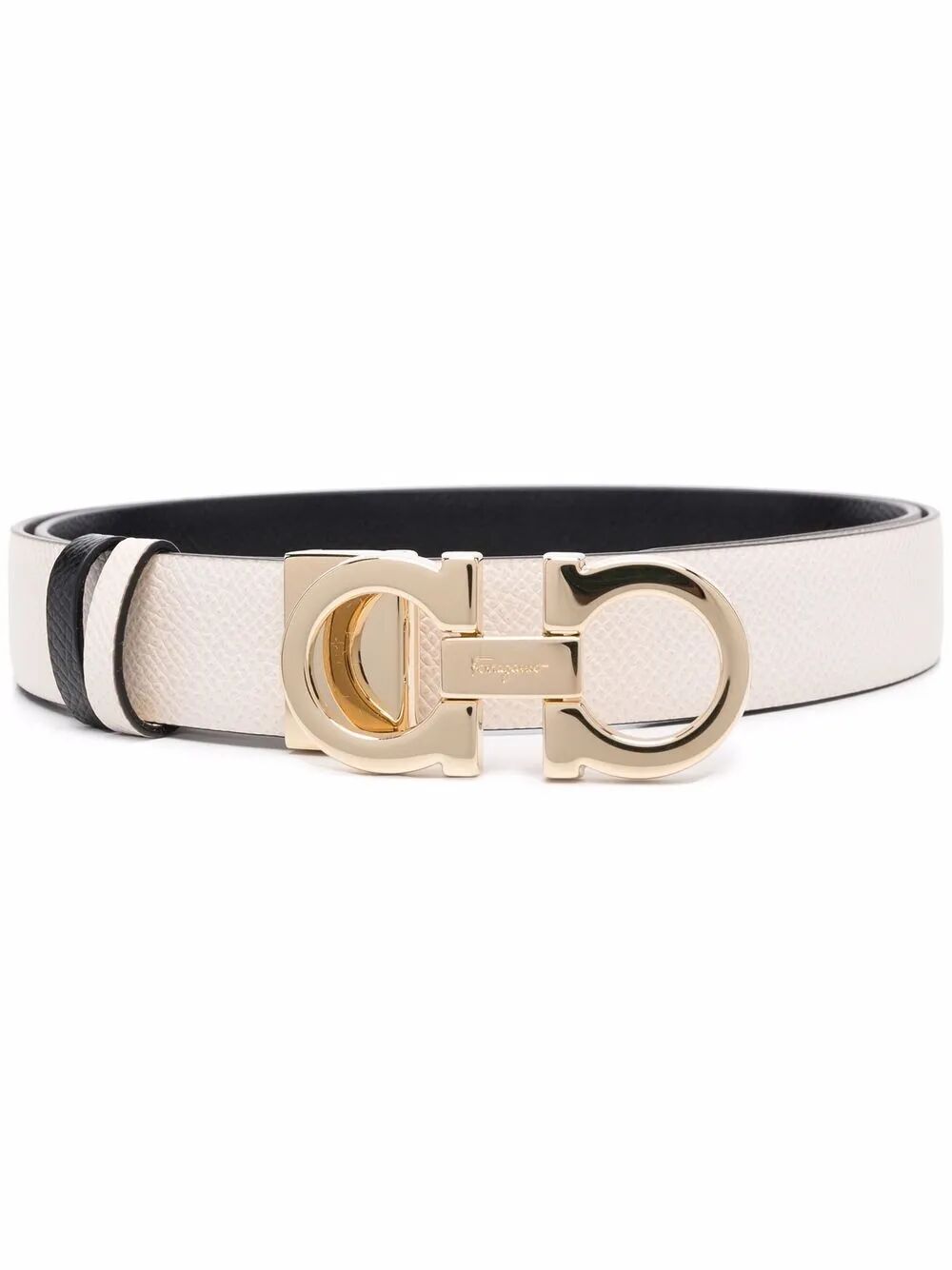 Ferragamo Women Hammered Leather Reversible Gancini Belt FERRAGAMO