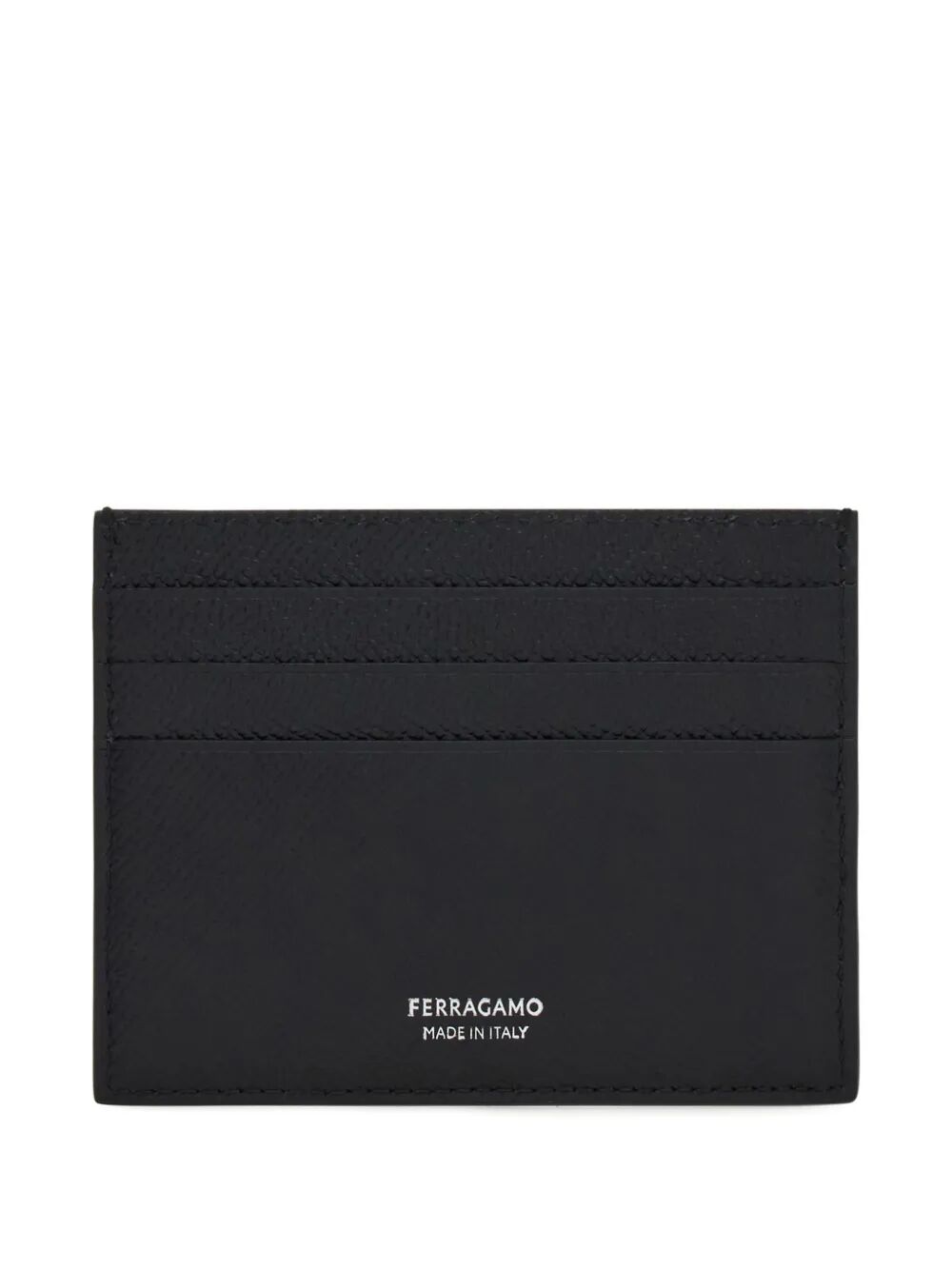 Ferragamo Men Micro Gancio-Print Hammered Leather Card Holder FERRAGAMO