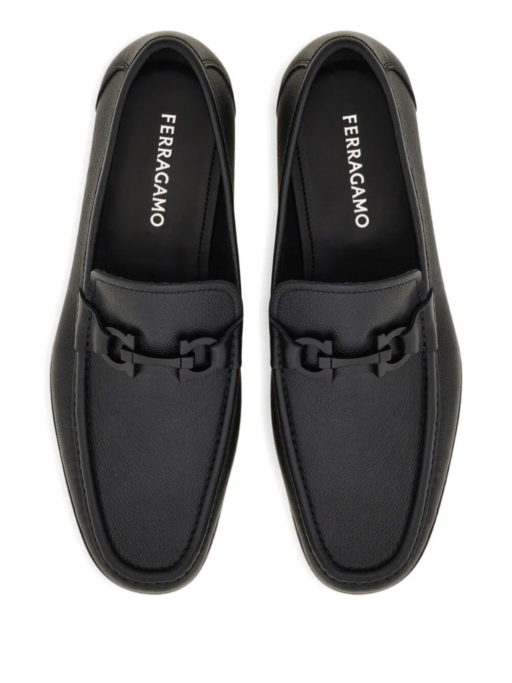 Ferragamo Men Grandioso2 Leather Loafers With Gancini Buckle FERRAGAMO