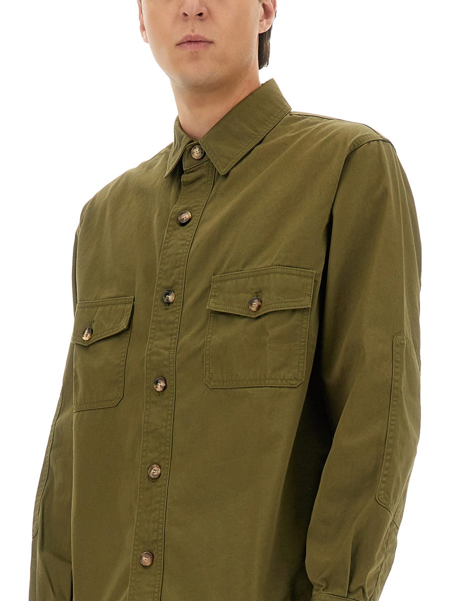 Saint Laurent Men Cotton Twill Overshirt SAINT LAURENT