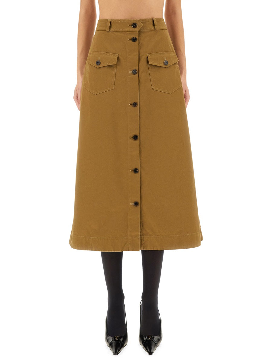 Saint Laurent Women Midi Skirt With Buttons SAINT LAURENT