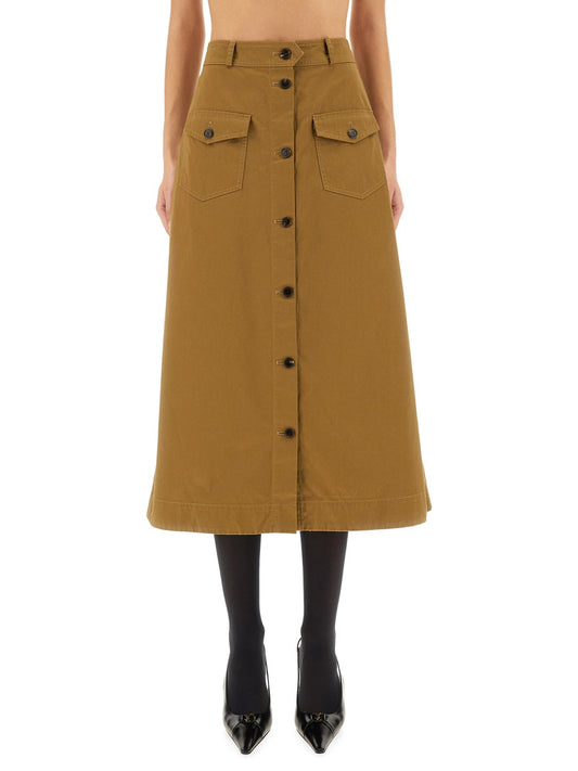 Saint Laurent Women Midi Skirt With Buttons SAINT LAURENT