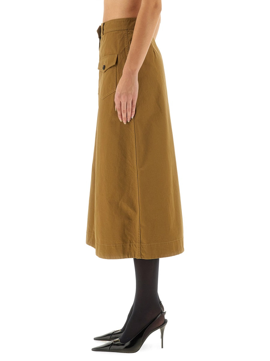 Saint Laurent Women Midi Skirt With Buttons SAINT LAURENT