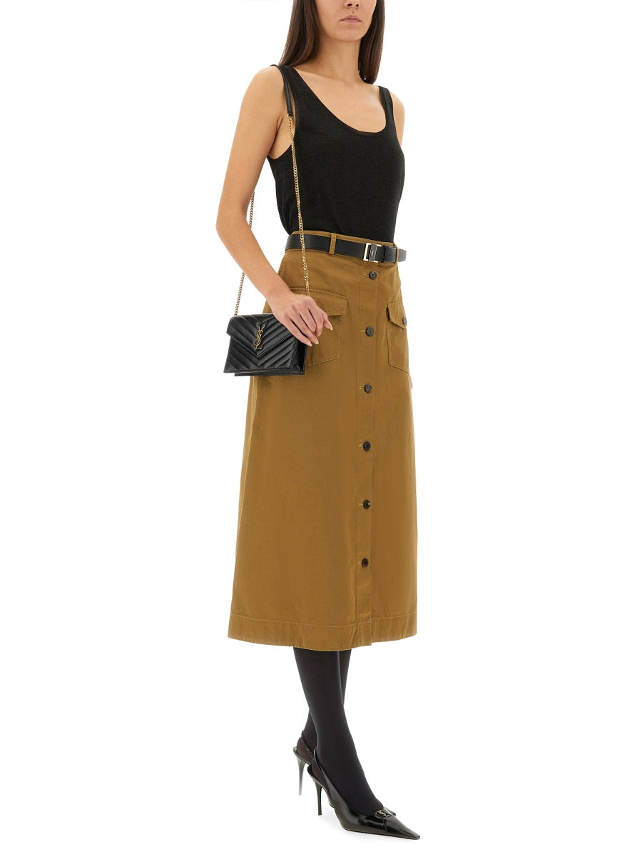 Saint Laurent Women Midi Skirt With Buttons SAINT LAURENT