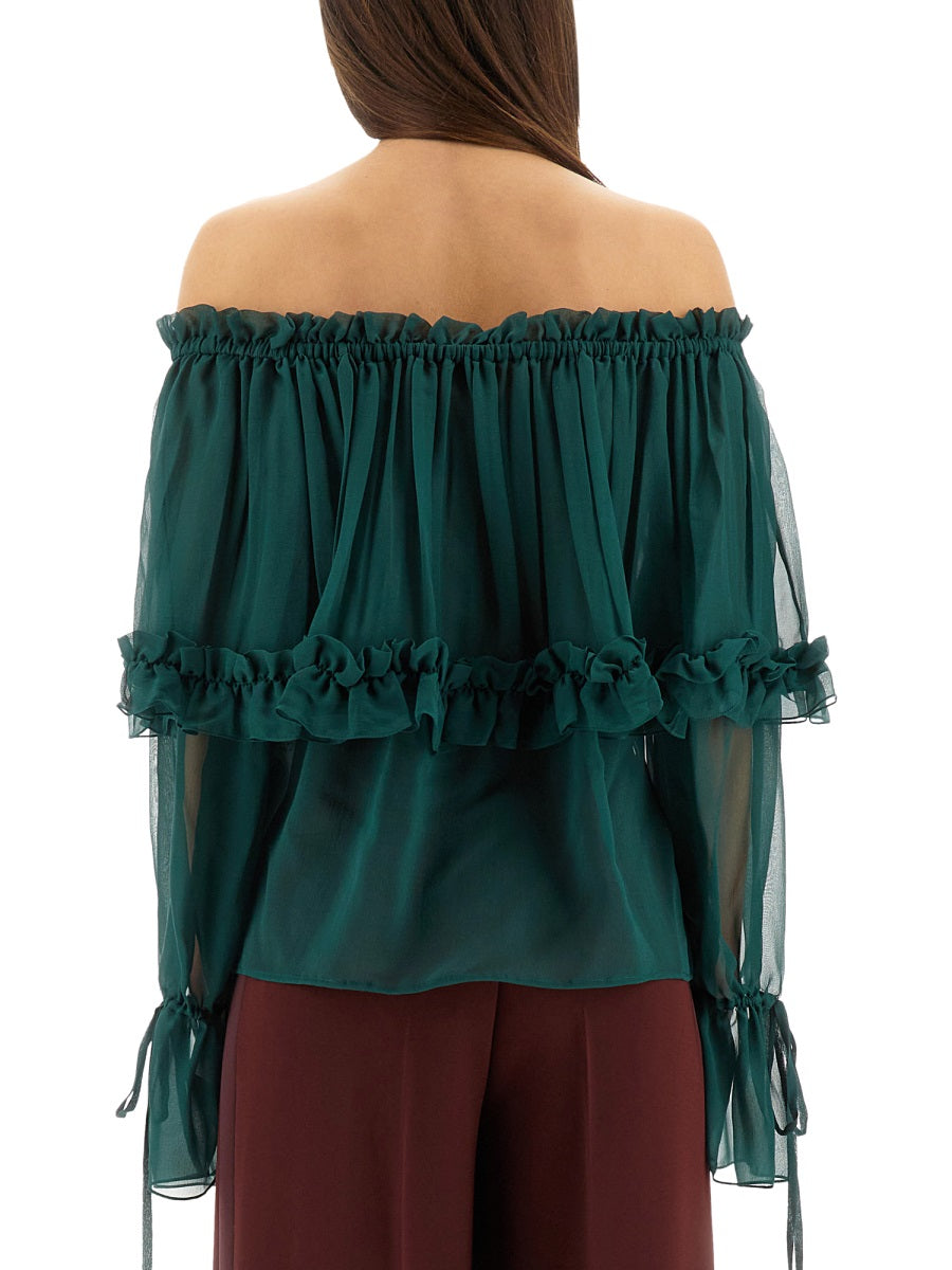 Saint Laurent Women Blue In Silk SAINT LAURENT