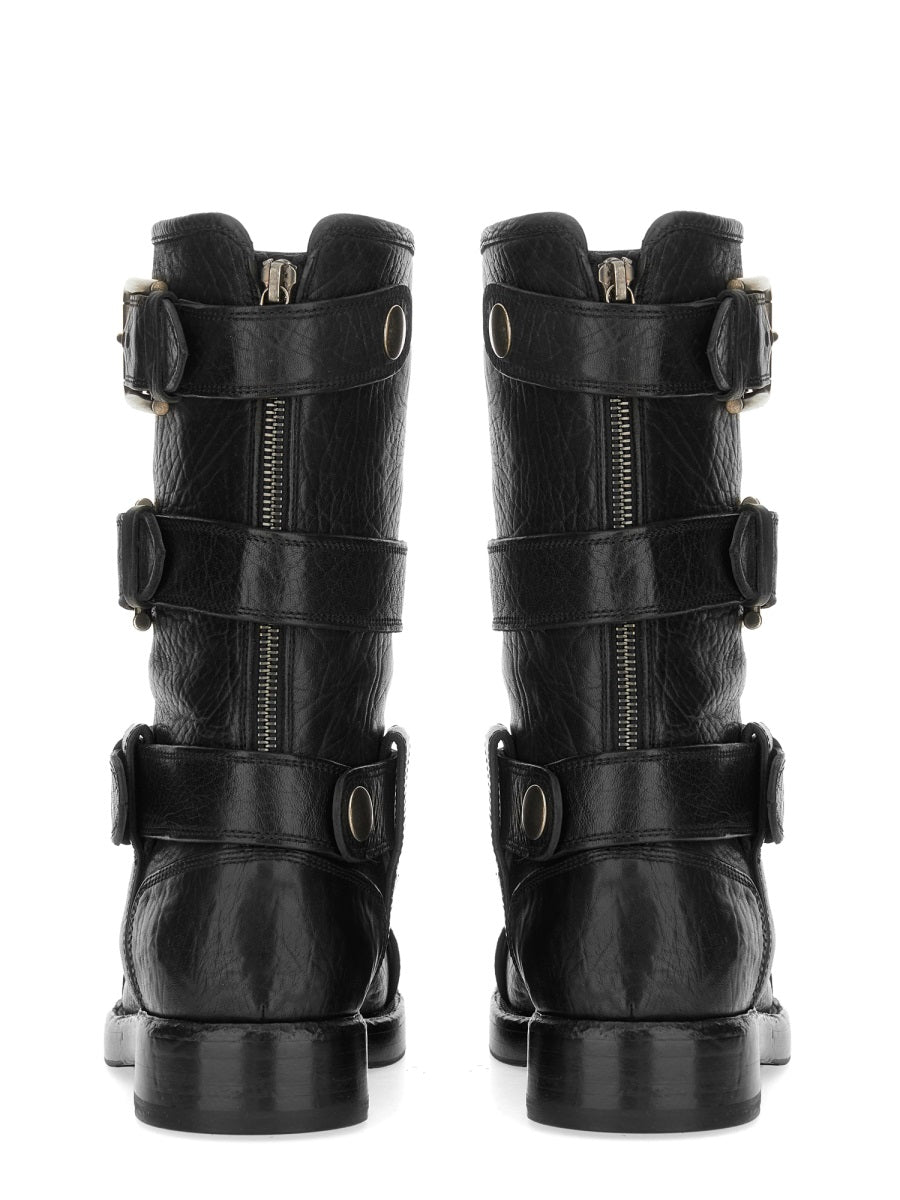 Dolce & Gabbana Women Leather Boot With Buckles DOLCE & GABBANA
