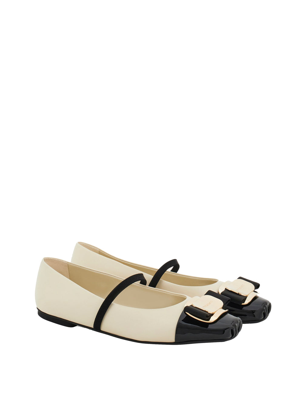 Ferragamo Women Bicolor New Vara Plate Ballerinas FERRAGAMO
