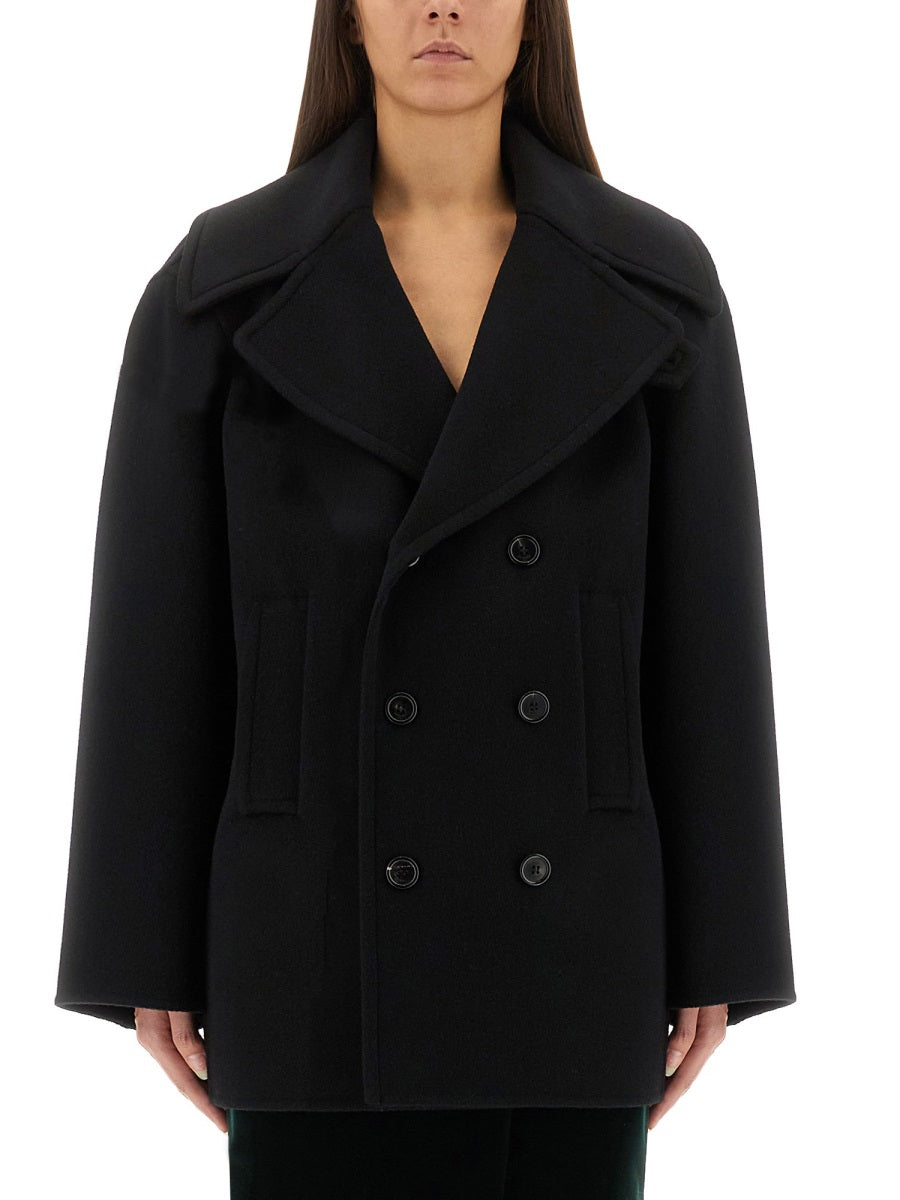 Saint Laurent Women Double-Breasted Wool Caban SAINT LAURENT