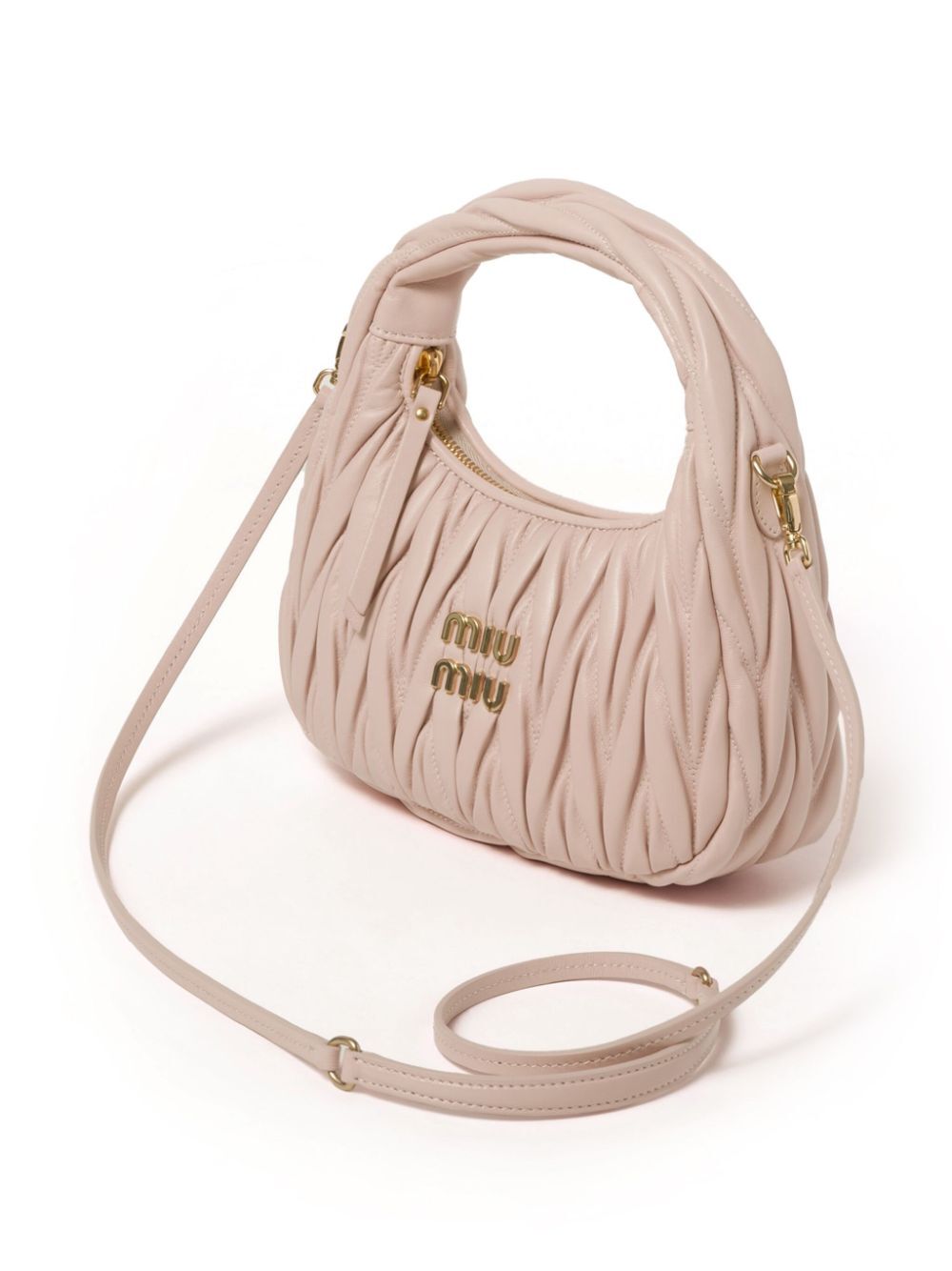 Miu Miu Women Wander Matelassé Nappa Leather Small Hobo Bag MIU MIU