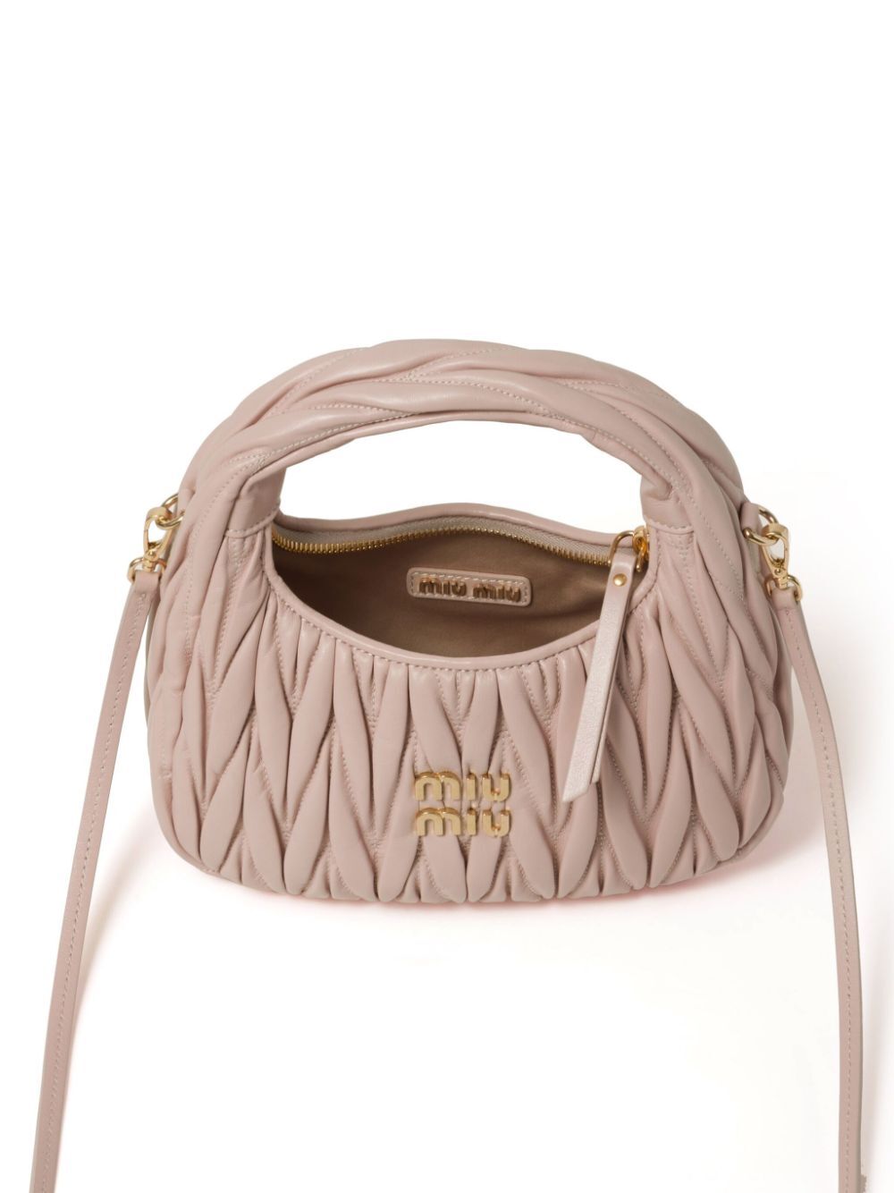 Miu Miu Women Wander Matelassé Nappa Leather Small Hobo Bag MIU MIU