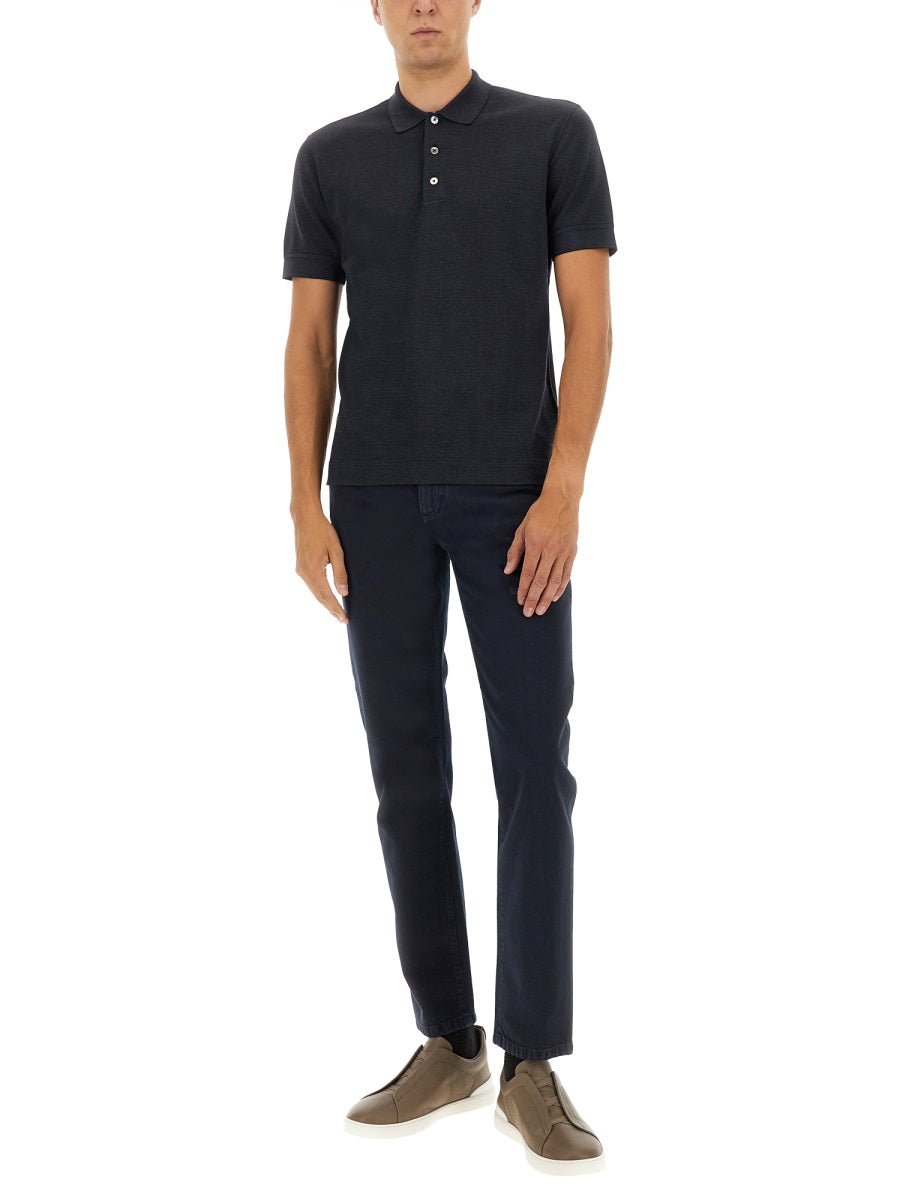 Zegna Men Cotton Blend Polo Shirt ZEGNA