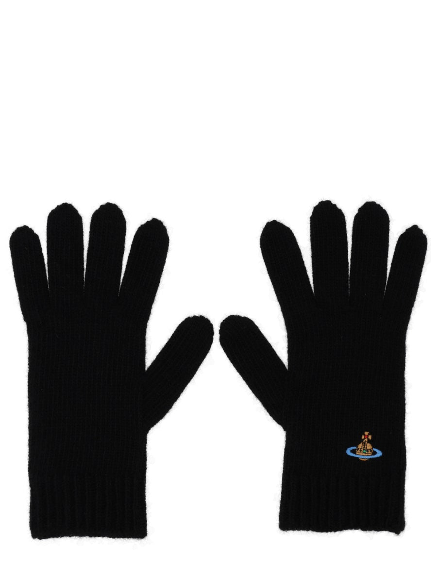Vivienne Westwood Women Gloves With Orb Embroidery VIVIENNE WESTWOOD