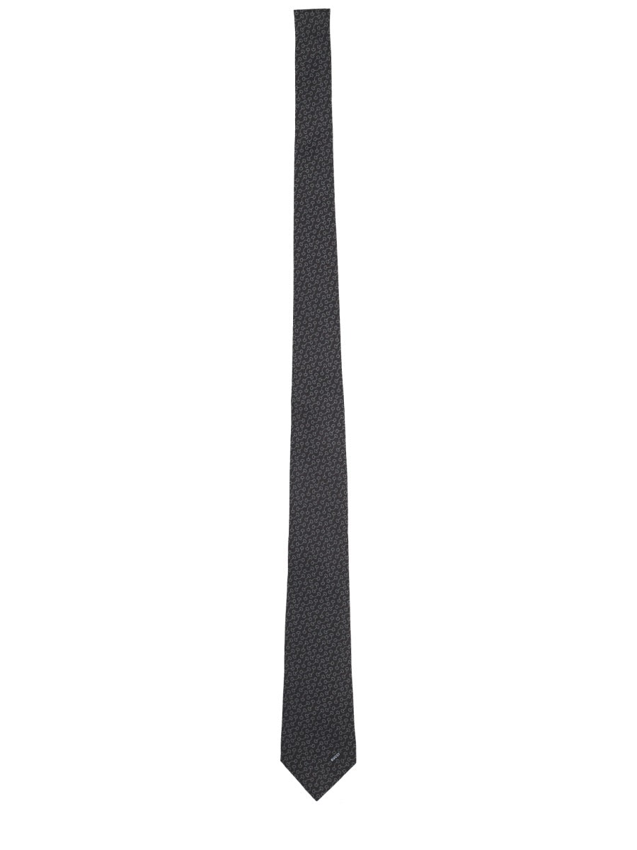 Gucci Men Silk Tie With Clamps GUCCI