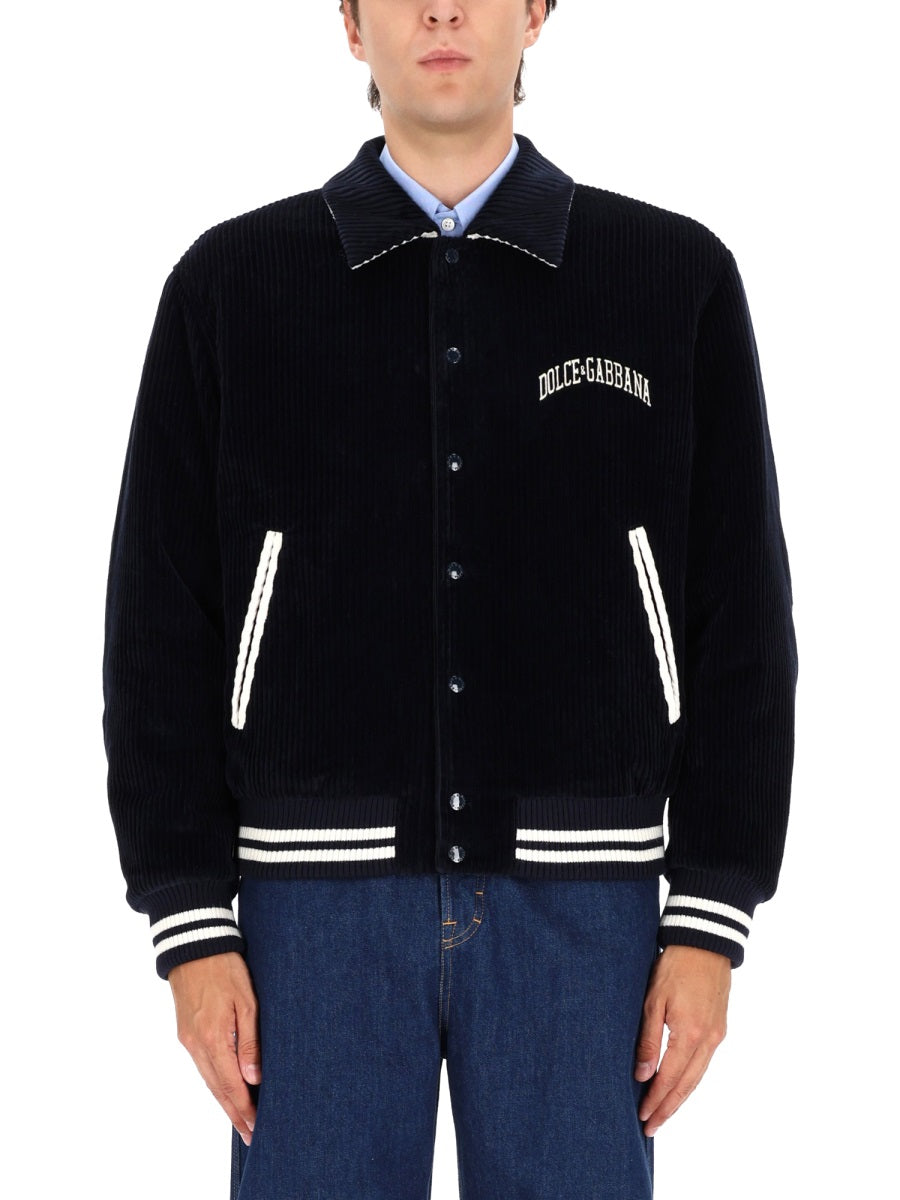 Dolce & Gabbana Men Corduroy Bomber Jacket DOLCE & GABBANA