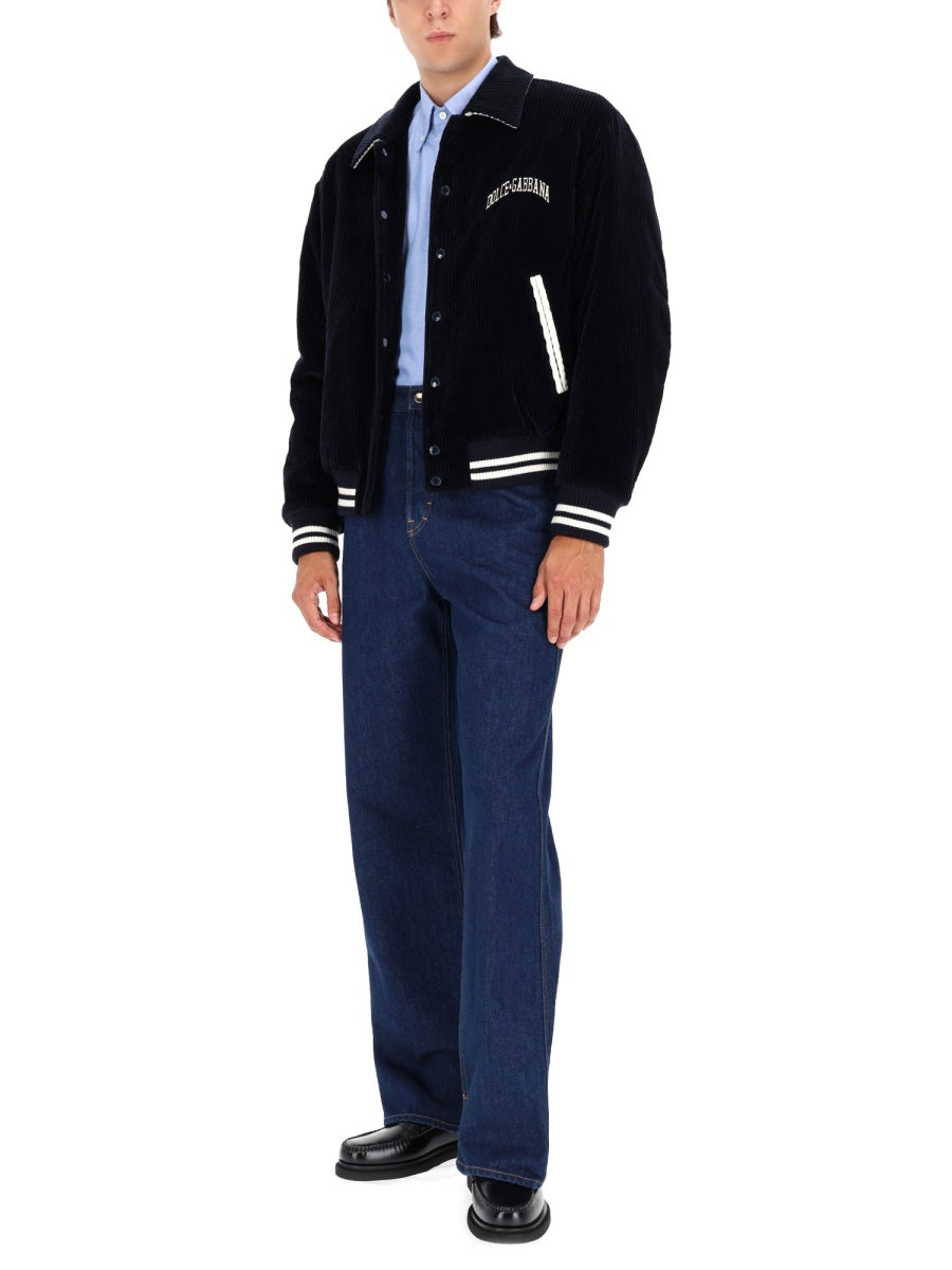 Dolce & Gabbana Men Corduroy Bomber Jacket DOLCE & GABBANA