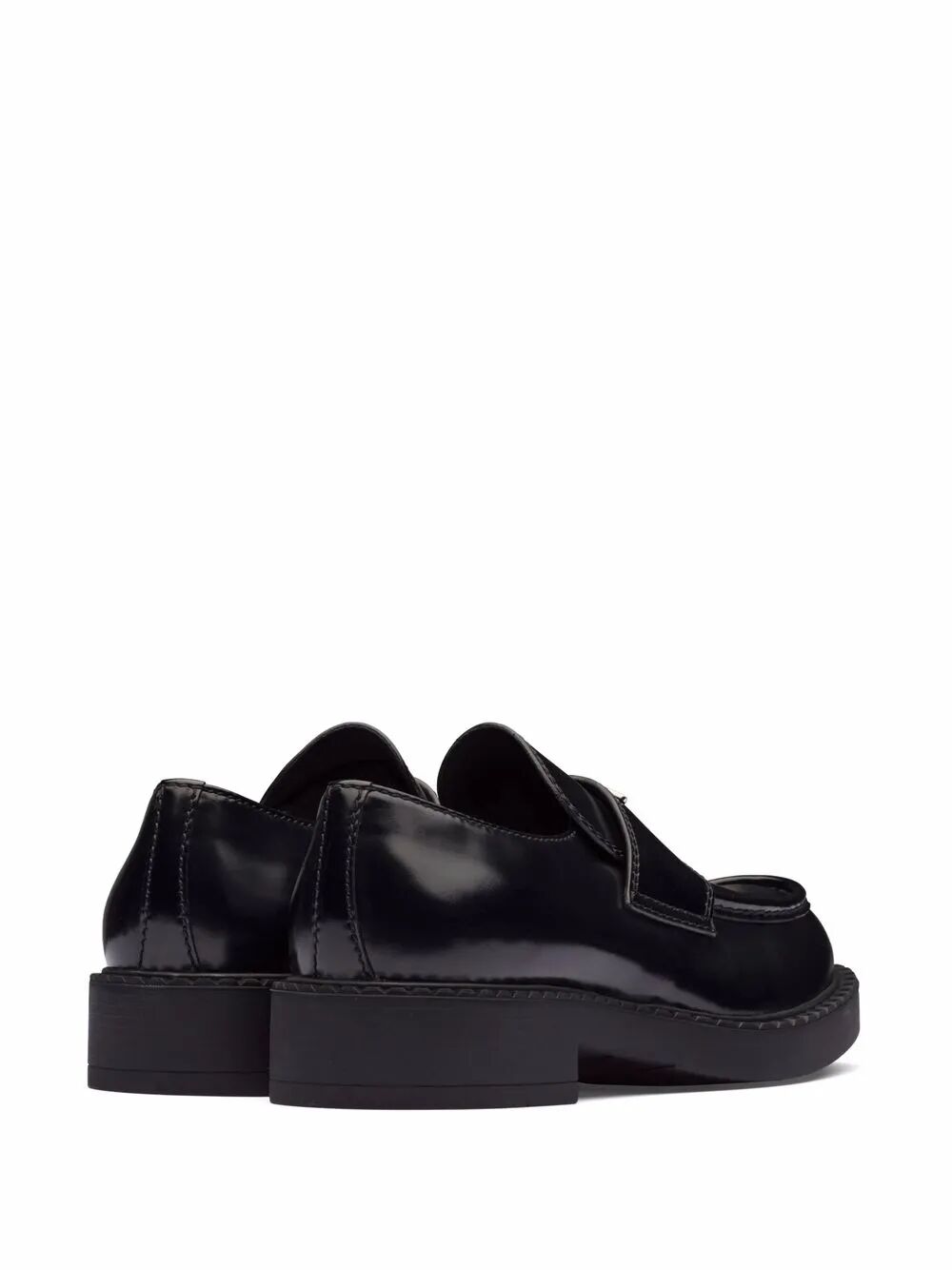Prada Men Chocolate Brushed Leather Loafers PRADA