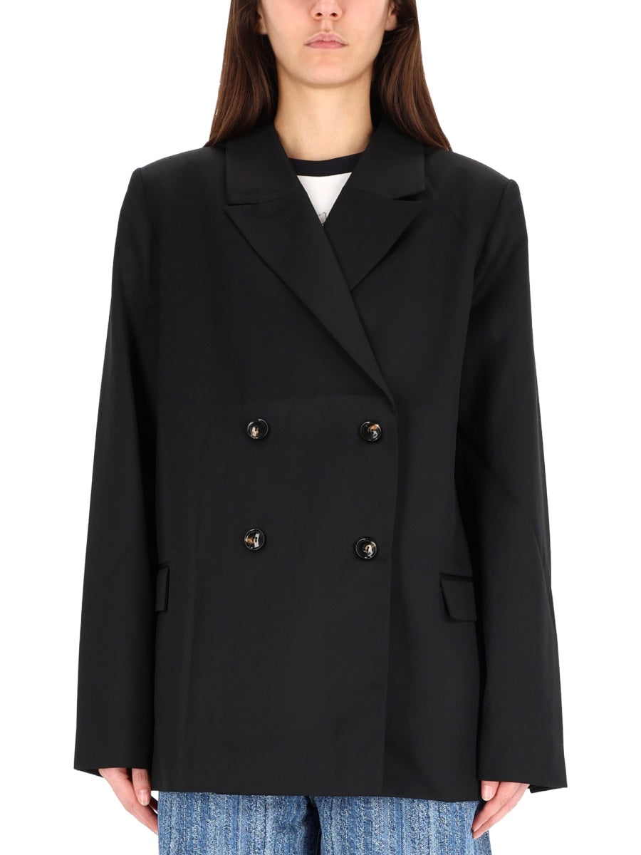 Ganni Women Double-Breasted Wool Jacket