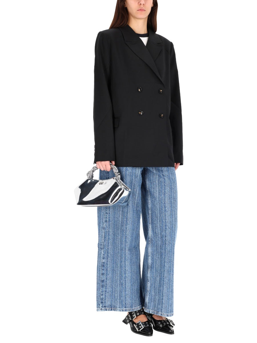 Ganni Women Double-Breasted Wool Jacket