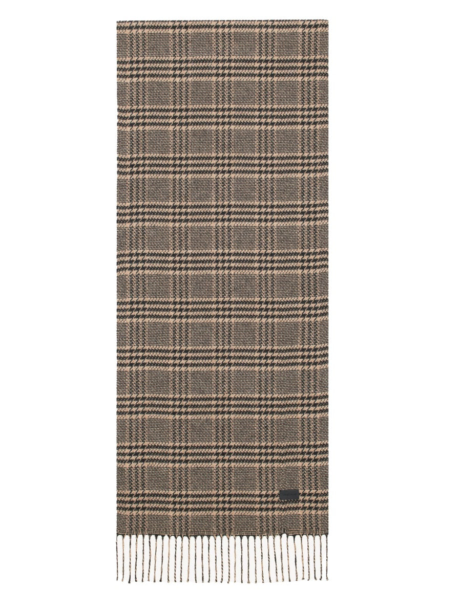 Saint Laurent Men Prince Of Wales Pattern Silk Scarf SAINT LAURENT