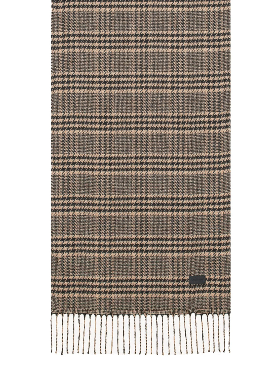 Saint Laurent Men Prince Of Wales Pattern Silk Scarf SAINT LAURENT