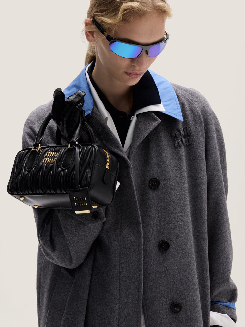 Miu Miu Women Arcadie Regular Matelassé Nappa Leather Bag MIU MIU