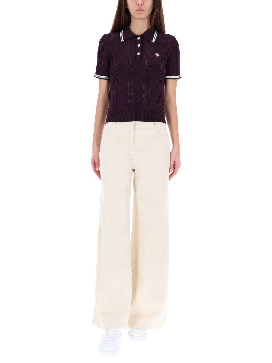 Casablanca Women Cotton Knit Polo Shirt CASABLANCA