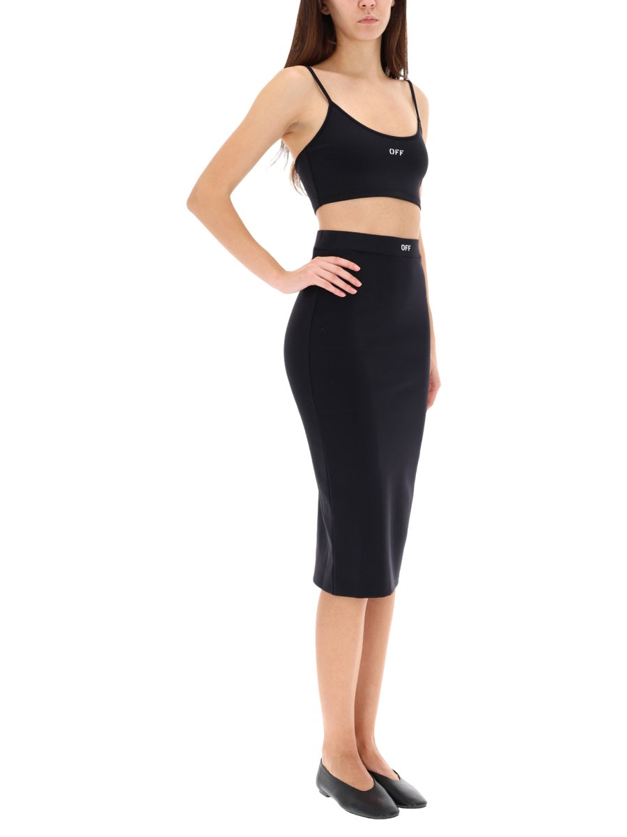 Off-White Women Midi Skirt With Logo OFF-WHITE