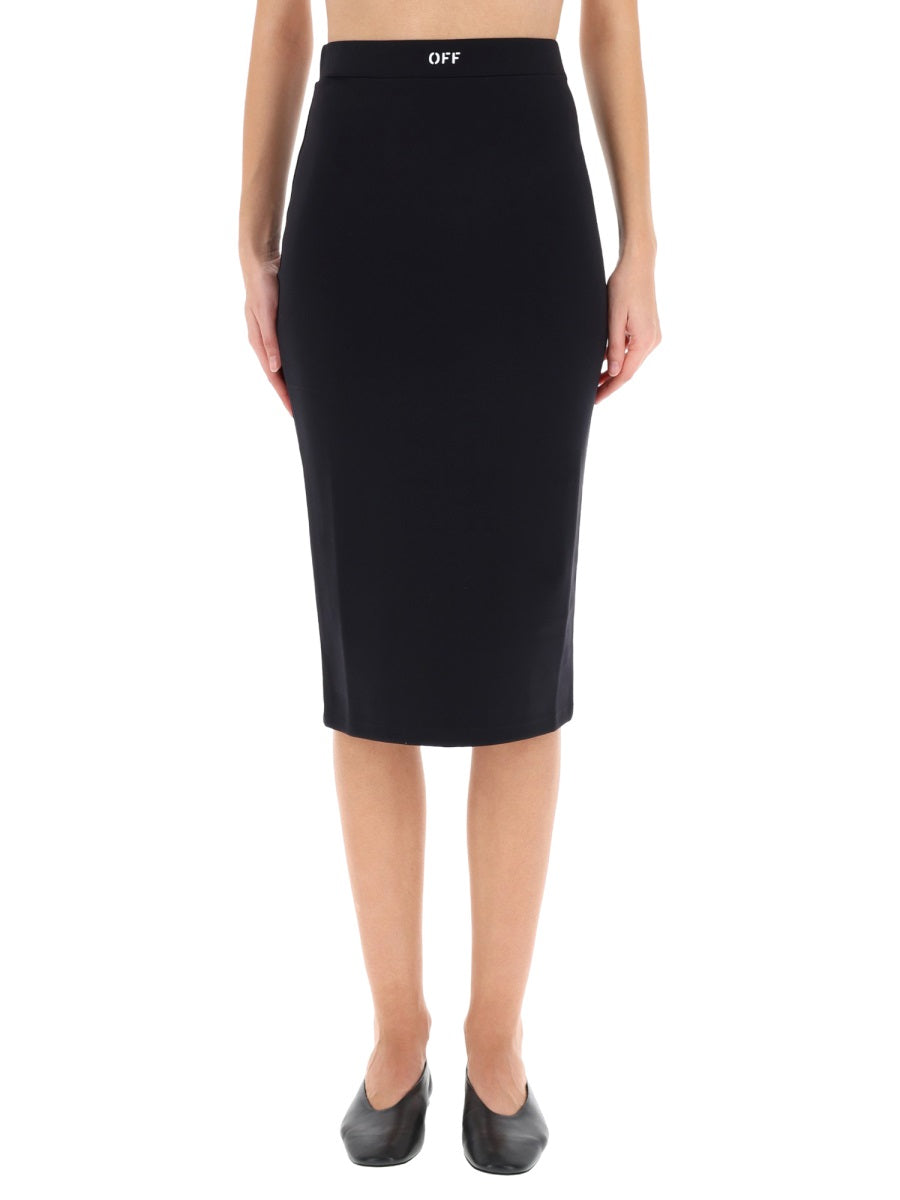 Off-White Women Midi Skirt With Logo OFF-WHITE