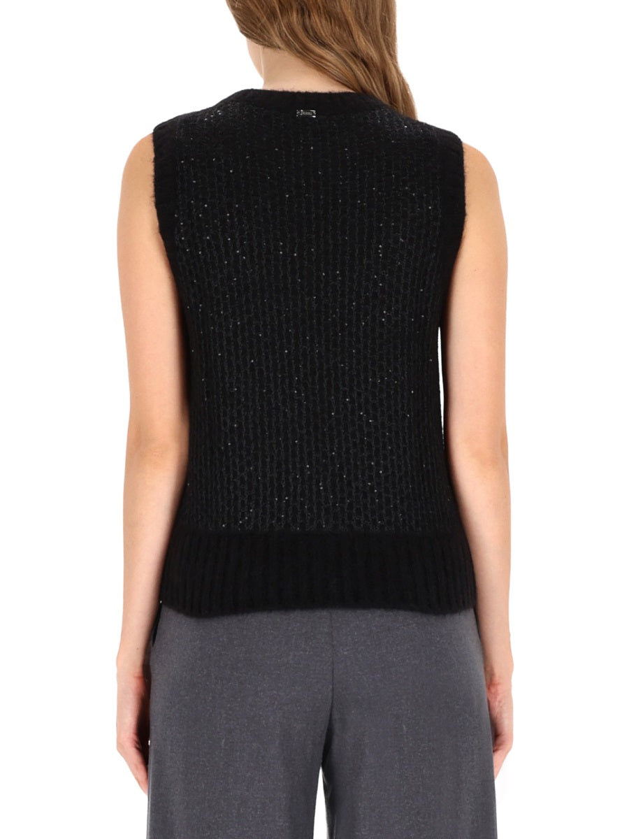 Herno Women Metallic Effect Sequined Vest HERNO