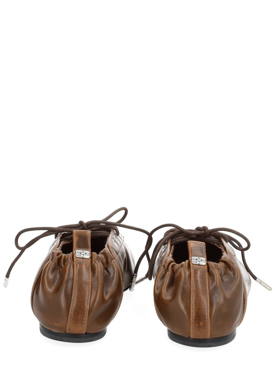 Ganni Women Ballerina With Laces GANNI