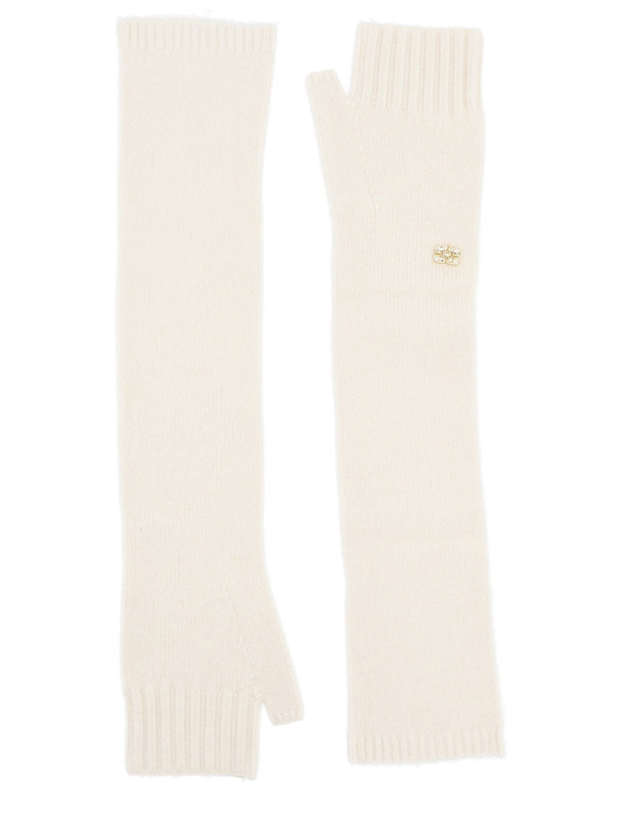 Ganni Women Wool Gloves. GANNI