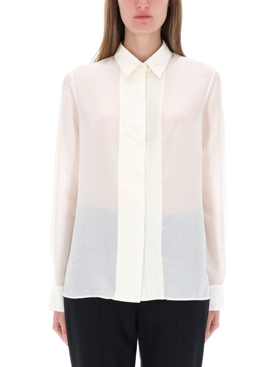 Boss Women Shirt With Ribbed Pleats BOSS