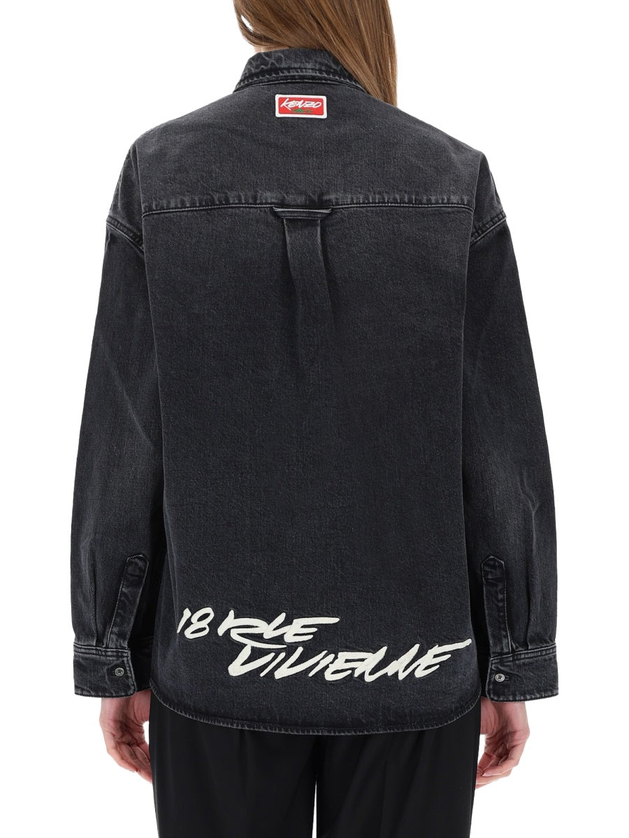 Kenzo Women "Workwear" Shirt With Kenzo X Futura 2000 Embroidery KENZO