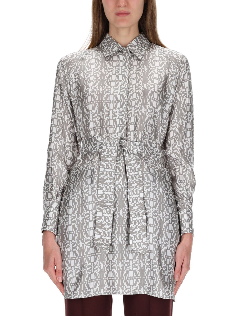 Max Mara Women Printed Silk Chemisier Dress MAX MARA