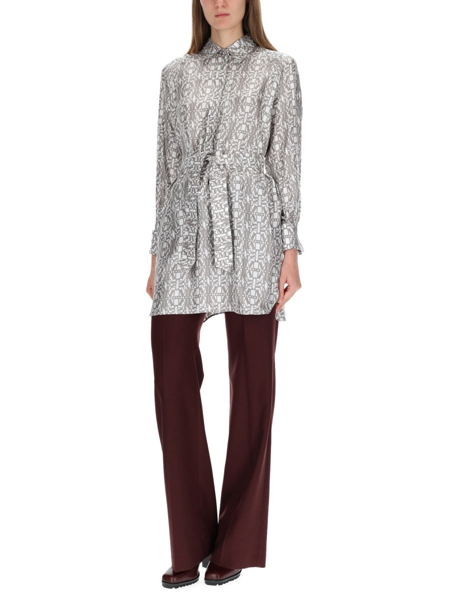 Max Mara Women Printed Silk Chemisier Dress MAX MARA