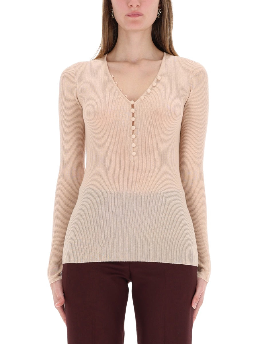 Chloé Women Ribbed Knit With Buttons