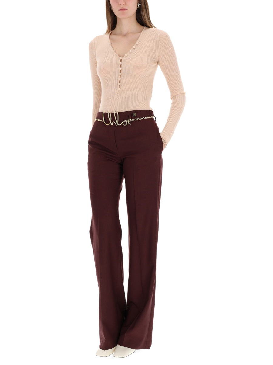 Chloé Women Ribbed Knit With Buttons