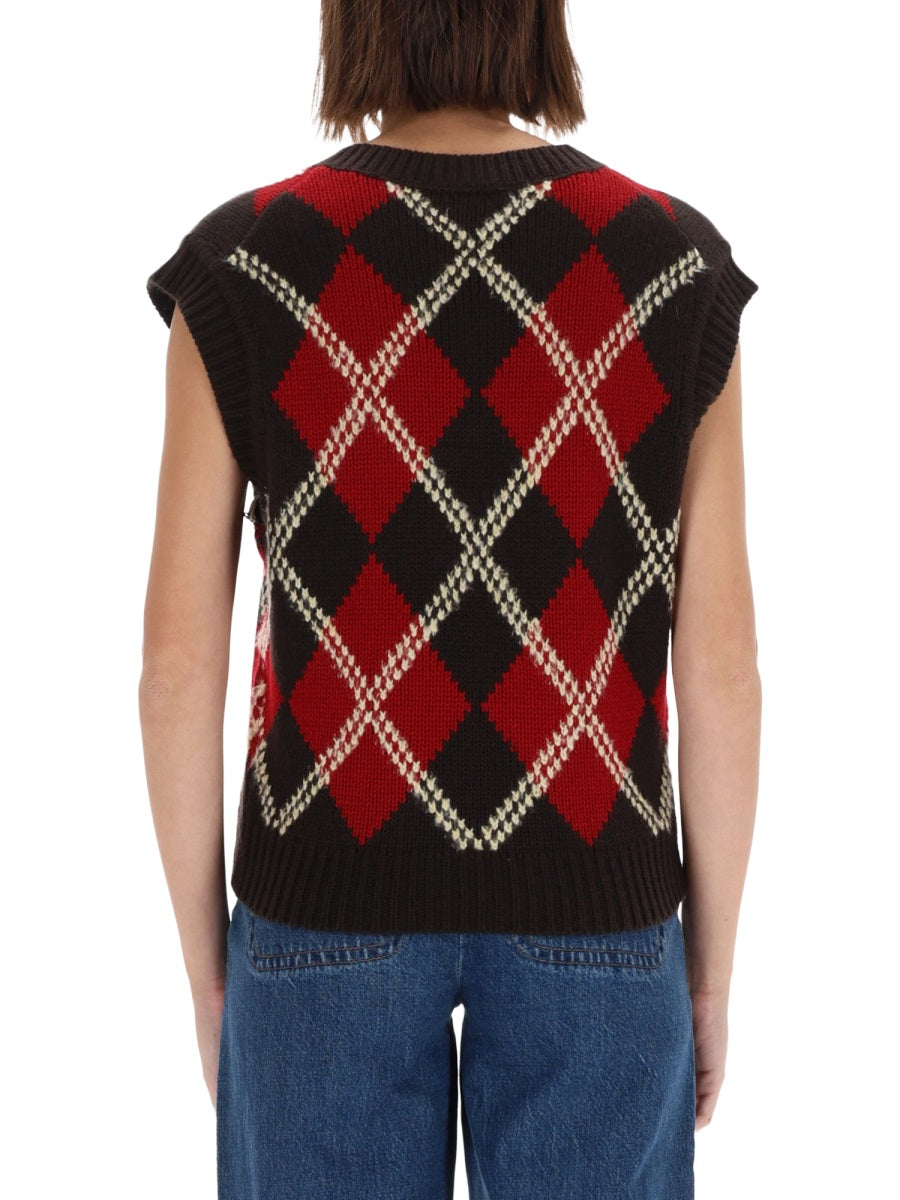 Guest In Residence Women "Argyle" Vest GUEST IN RESIDENCE