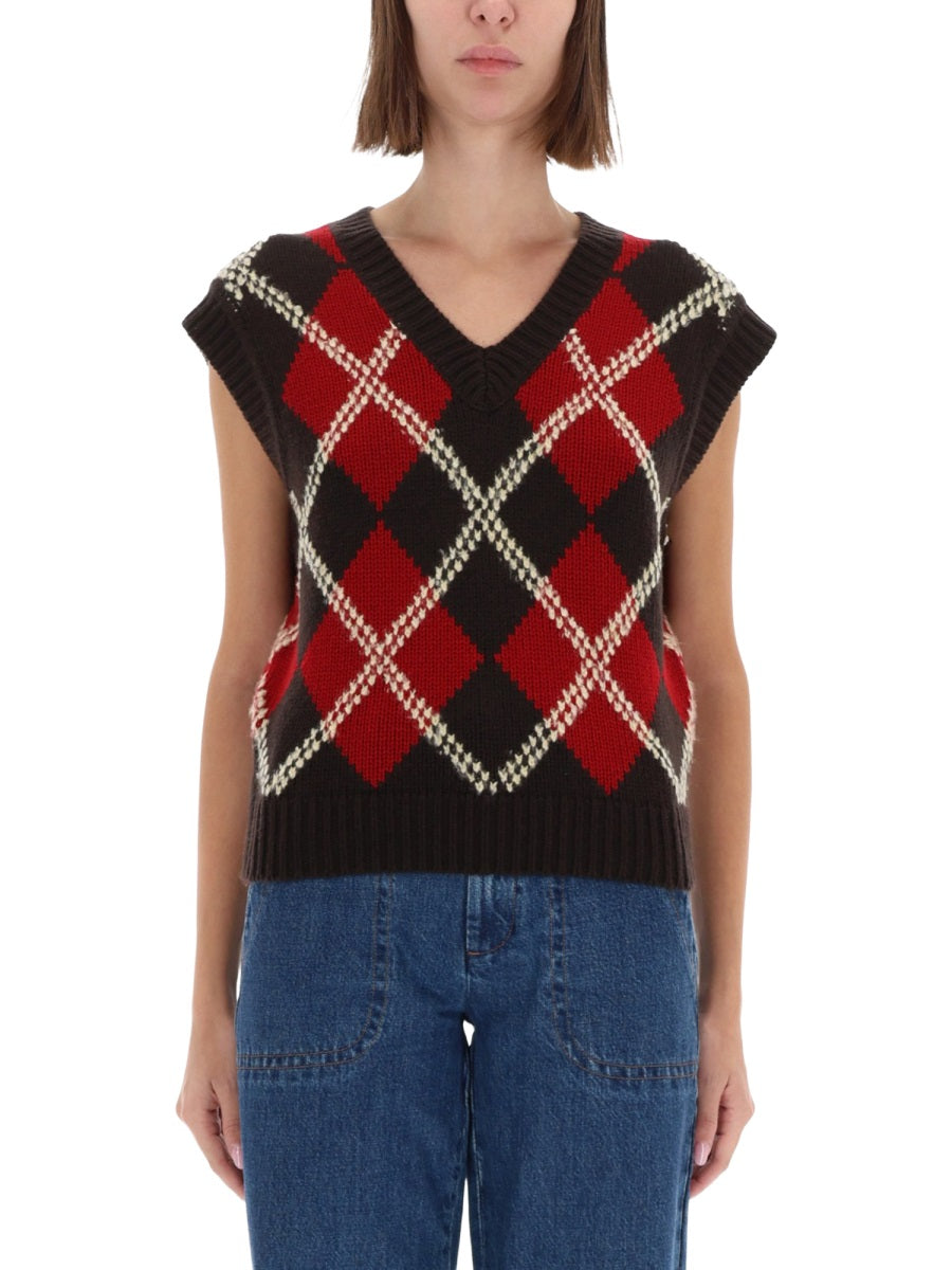 Guest In Residence Women "Argyle" Vest GUEST IN RESIDENCE