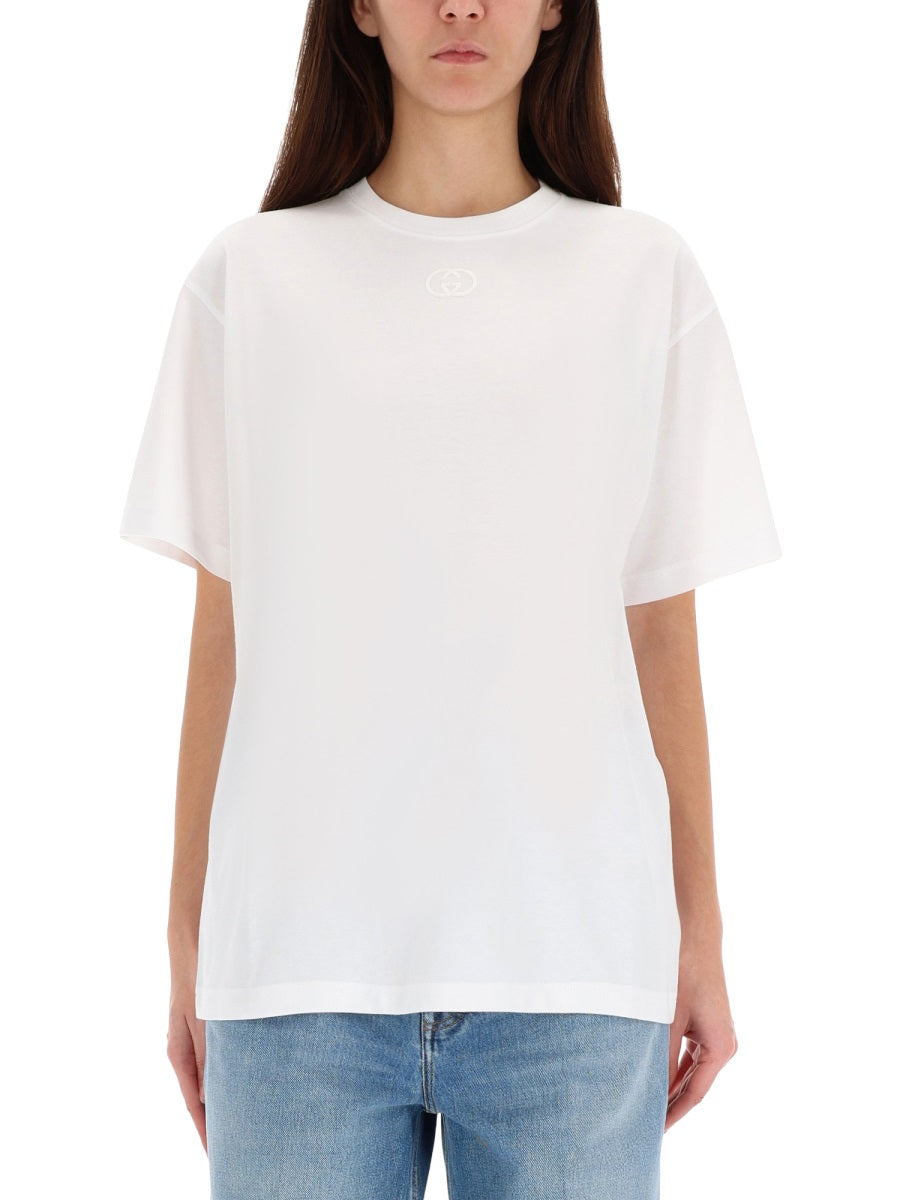 Gucci Women T-Shirt With Logo Embroidery GUCCI