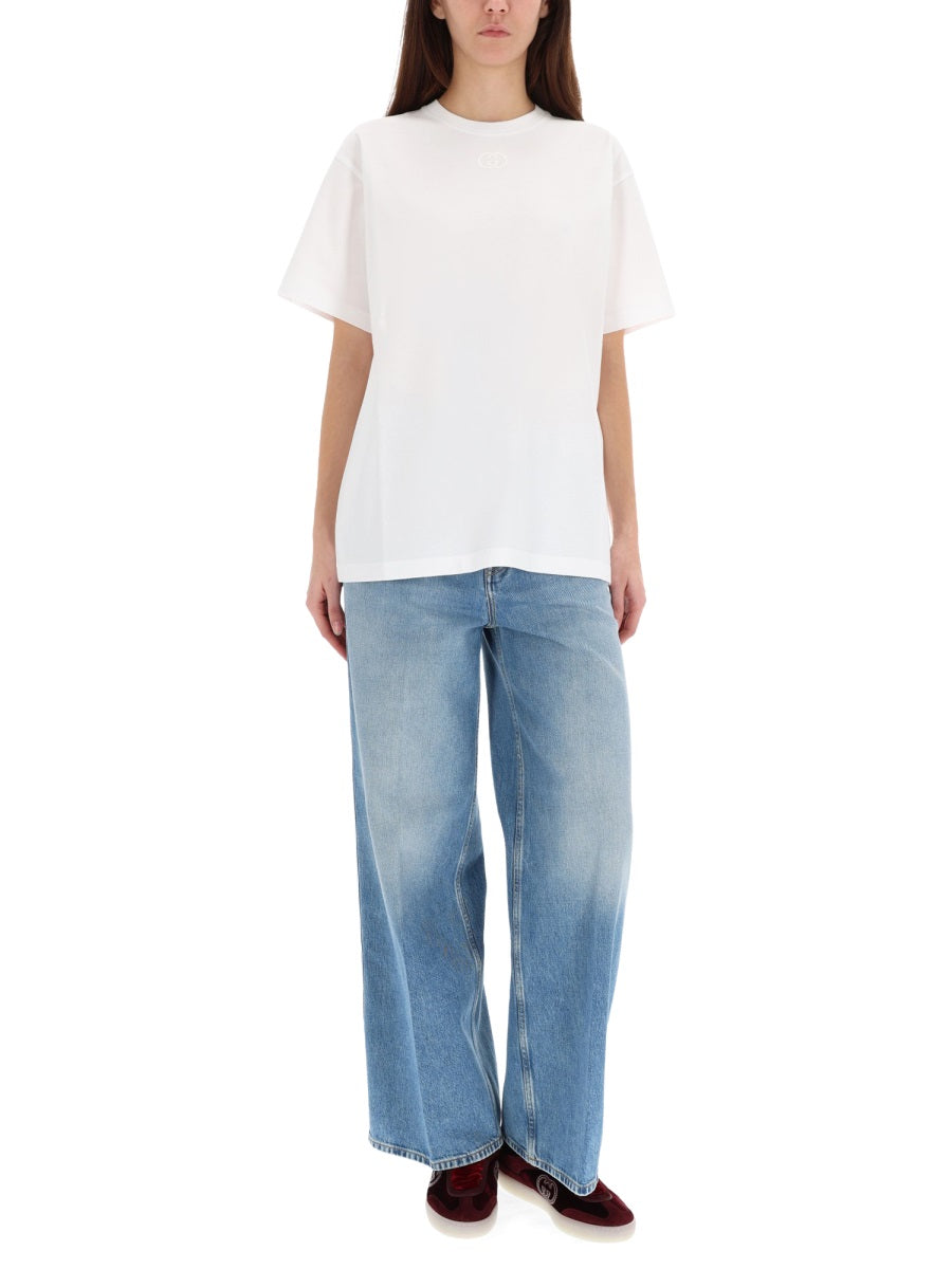 Gucci Women T-Shirt With Logo Embroidery GUCCI