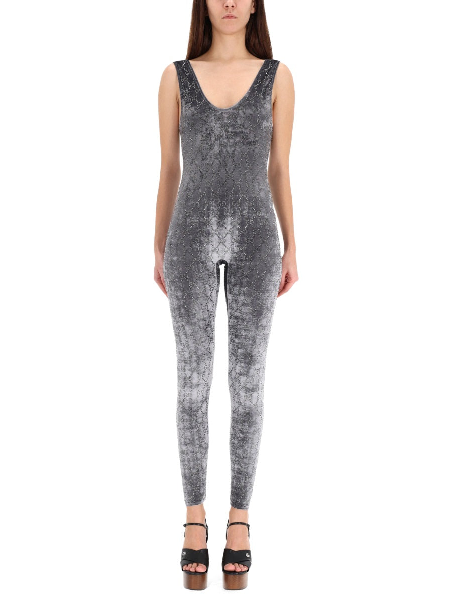 Gucci Women Jumpsuit With "Gg" Embroidery GUCCI