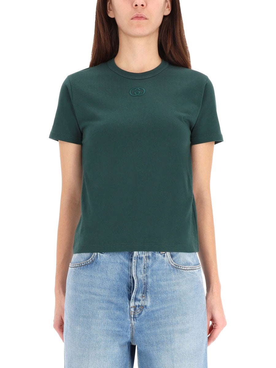 Gucci Women T-Shirt With Logo Embroidery GUCCI
