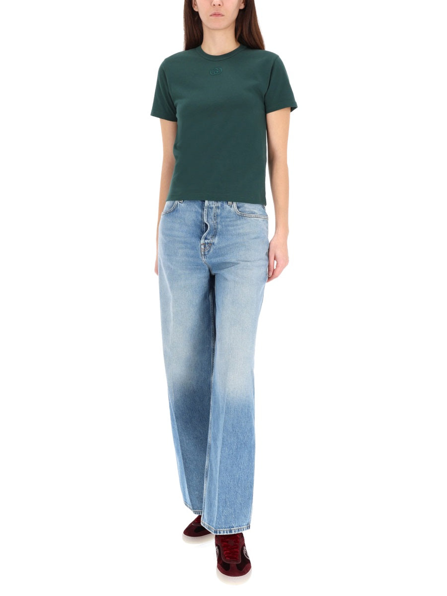 Gucci Women T-Shirt With Logo Embroidery GUCCI